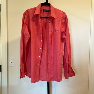 Ralph Lauren long sleeve coral dress shirt.  Size large. Excellent condition